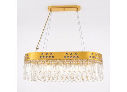 Lampadario antico antico in cristallo nuovo lussuoso oro