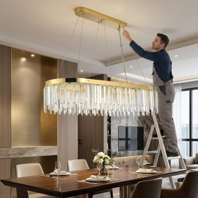 Lustro in cristallo di lusso oro lampadario a sospensione lampada lampadario soggiorno