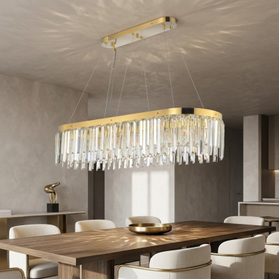 Lustro in cristallo di lusso oro lampadario a sospensione lampada lampadario soggiorno