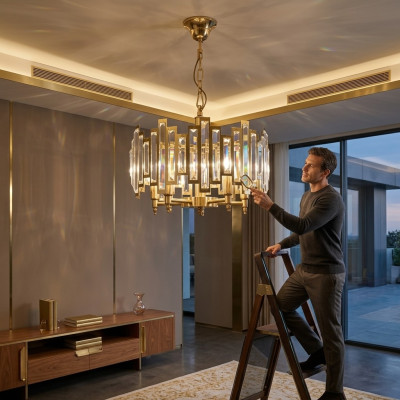 Lampadario Luster Lampada a sospensione Lampade a sospensione di lusso Oro Lampade Luci