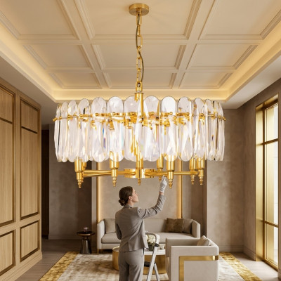 Lampadario a soffitto nuovo sospensione lampadario salotto dorato moderno
