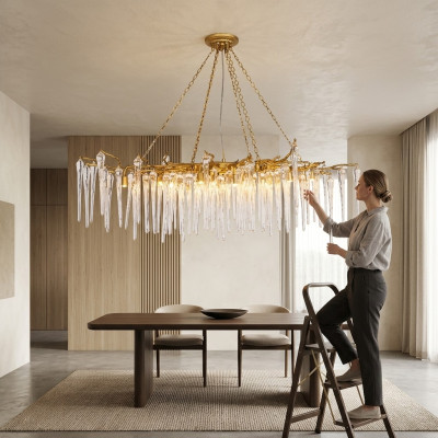 Lampada da soffitto in vetro lampada da soffitto soggiorno luce tropicale a cristalli