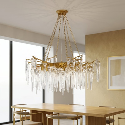 Plafoniera soggiorno lampadario lampada in cristallo stile oro