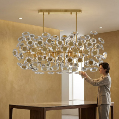 Lampadario lussuoso soggiorno stile moderno camera da letto lampada luce oro