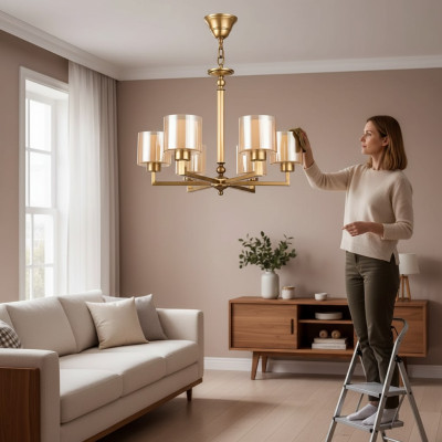 Lampada da soffitto soggiorno paralumi lampadario in vetro di lusso