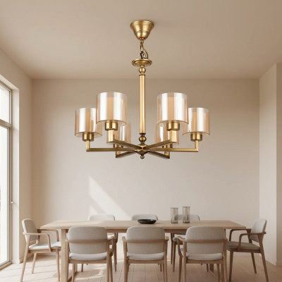 Lampada da soffitto soggiorno paralumi lampadario in vetro di lusso