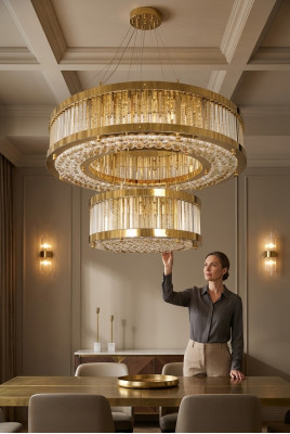 Lampada da soffitto Soggiorno Stile Moderno Plafoniera di lusso Lampada in cristallo