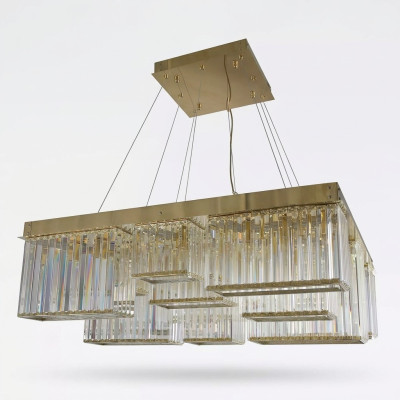 Lustro dorato bellissima lampada a soffitto in cristallo soggiorno di lusso.