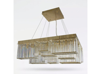 Lustro dorato bellissima lampada a soffitto in cristallo soggiorno di lusso.