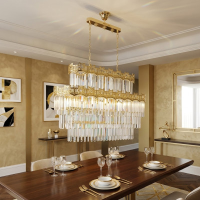 Lampadario Moderno Oro Sospensione Luce Pendente Soggiorno di Lusso