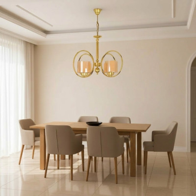 Lampada a soffitto color oro Lussuoso lampadario da soffitto in vetro per il soggiorno