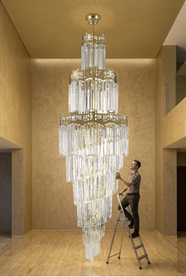 Lampadario di lusso design in cristallo stile moderno per il soggiorno