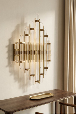Lampada da parete Lampade da parete Lampade da cristallo Soggiorno Lusso oro