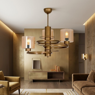 Lampada a soffitto soggiorno Lampadario in vetro Lampada a sospensione di lusso