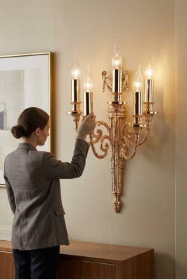 Lampada da parete, Lampada a parete, Lampade a parete, Lampade da muro, Candele, Oro, Lampade da parete, Luce.