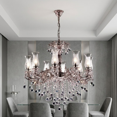 Lampadario classico design soffitto lampada salotto in cristallo