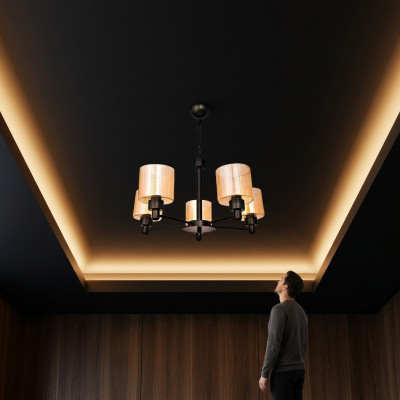 Plafoniera in vetro Lampadario Lampadario Sospeso da Soffitto per Soggiorno 65x70