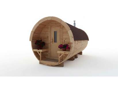 Sauna Saunafass Outdoor Sauna da giardino 590 x Ø 2,27 m Kit per Saunafass