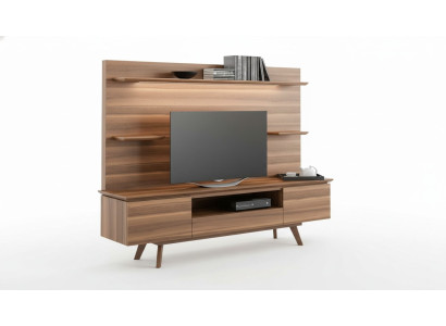 Noce naturale lusso scaffali moderni in legno di noce per mobili da soggiorno.