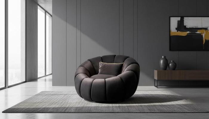 Poltrona colore nero confortevole medio morbido Lussuosa per soggiorno Relax Club