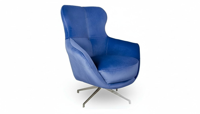 Poltrona colore Blu comoda semi-morbida di lusso per il salotto Relax Club.