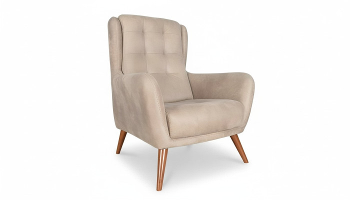 Chesterfield poltrona club sofa singola divano imbottito beige mobili relax nuovi