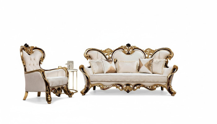 Set divano reale 3+1 posti divano poltrona design classico soggiorno di lusso