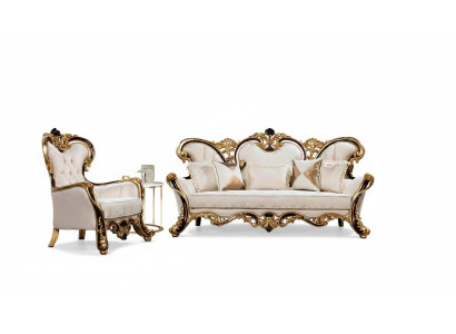 Set divano reale 3+1 posti divano poltrona design classico soggiorno di lusso