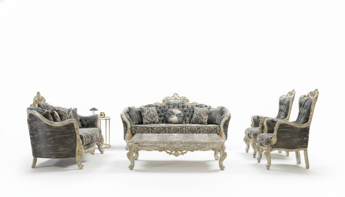 Classico set completo di mobili per il soggiorno Chesterfield Baroque Sofa 5 pezzi