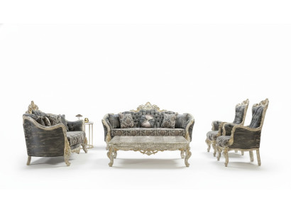 Classico set completo di mobili per il soggiorno Chesterfield Baroque Sofa 5 pezzi