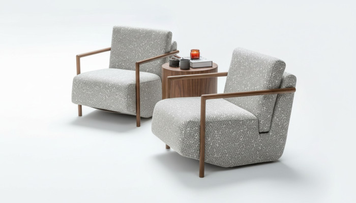Poltrona Soggiorno Arredamento Design Moderno Imbottita 1 Posto Relax Grigio Club
