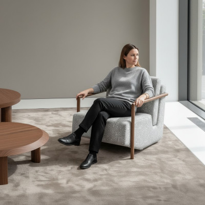 Sedia grigia design mobili soggiorno moderni di lusso poltrona da club relax