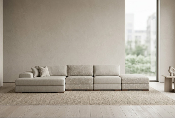 Divano ad angolo forma L Soggiorno Tessuto divani design moderno di lusso 415 x 150