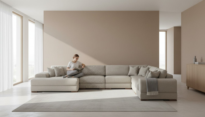 Divano ad angolo a U per soggiorno design divano moderno 150x425x320