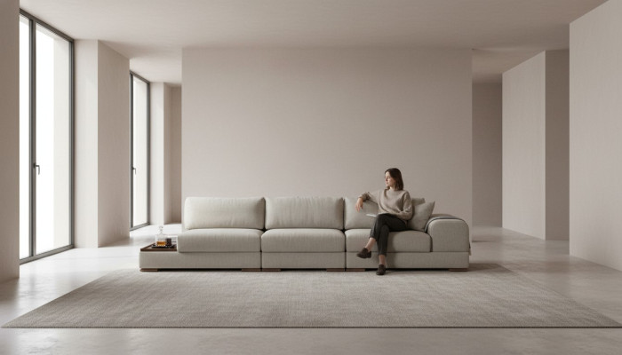 Divano Divano Imbottito Mobili Divano Design Grande xxl 5 Posti 350 cm Divano