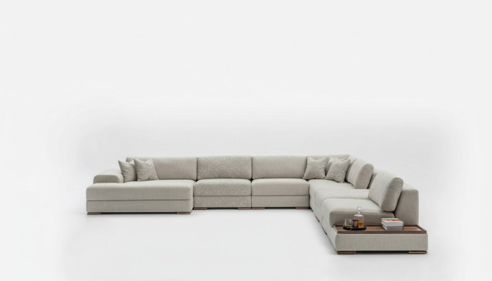 Divani a forma di U Design moderno Mobili di lusso Grigio Nuovo divano angolare