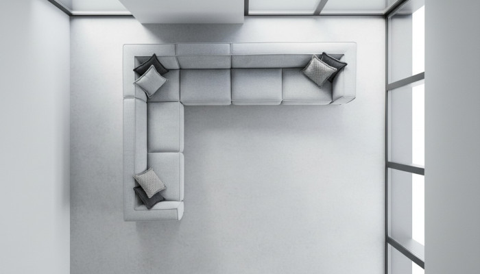 Divano ad angolo in forma di L Salotto Design 400x310 Divano Tessuto Tappezzeria