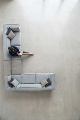Divano ad angolo a forma di L, design moderno per il soggiorno, divani imbottiti in tessuto 400x310.