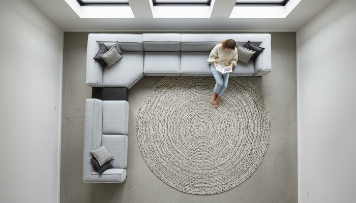 Divano a L Divano Imbottito Soggiorno Design Moderno Divano Angolare Tessuto Divani