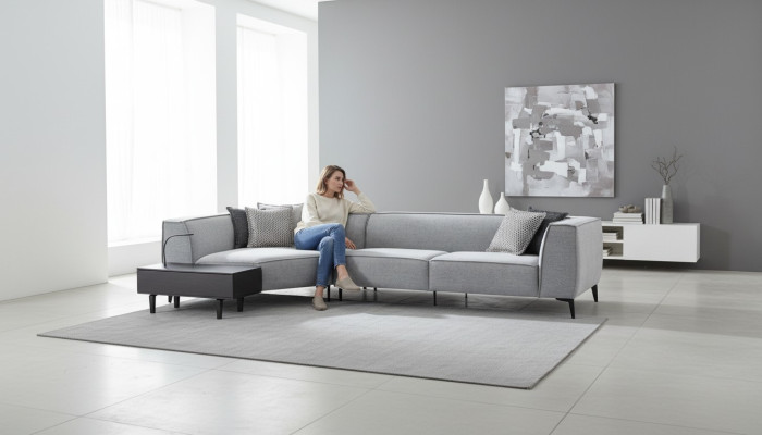 Divano ad angolo a L imbottito Stile soggiorno Mobili Divani Couch 340x165