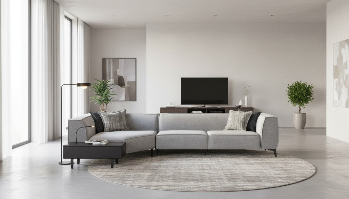 Divano ad angolo a L imbottito Stile soggiorno Mobili Divani Couch 340x165