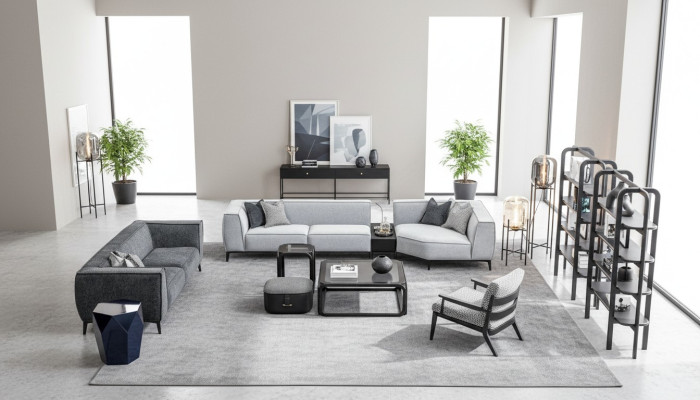 Sofà set xxl Divano Texil Big Sofa 5+3+1 Posti Imbottito Tessuto Divani