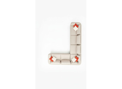 Divano ad angolo a L design moderno di lusso beige per soggiorno.