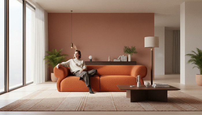 Divano moderno a 3 posti, arredamento di lusso per il soggiorno 250cm Divano imbottito di design Nuovo