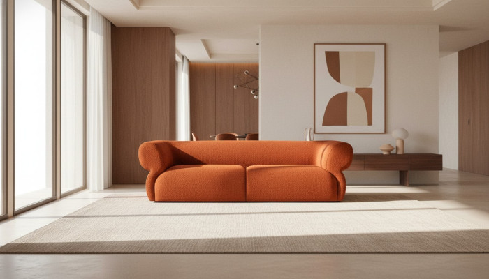 Divano moderno a 3 posti, arredamento di lusso per il soggiorno 250cm Divano imbottito di design Nuovo