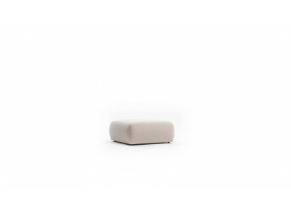 Sgabello Beige Soggiorno Imbottito Tessuto Mobili Mobili Pouf Divano
