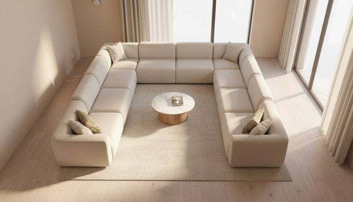 Divano a forma di U Divano imbottito Salotto Divano d'angolo Design moderno Divano per abitazioni
