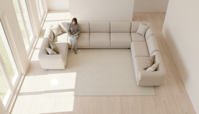 Divano a U Soggiorno Salotto Lusso Divano d'angolo Design Arredamento