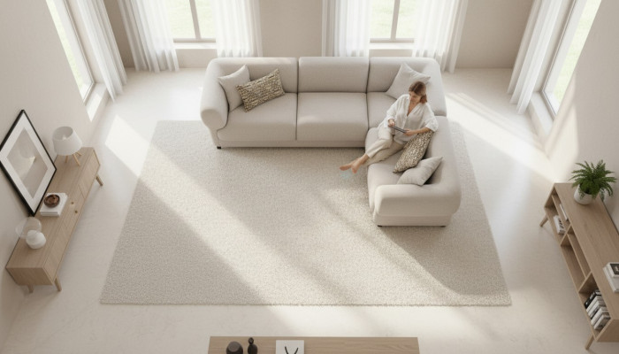 Divano a L Beige Sofà in tessuto Salotto Mobili Tessili Moderno Stile