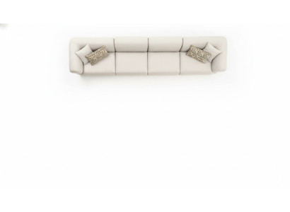 Grande divano beige attraente a 6 posti di design semplice realizzato con materiali di alta qualità